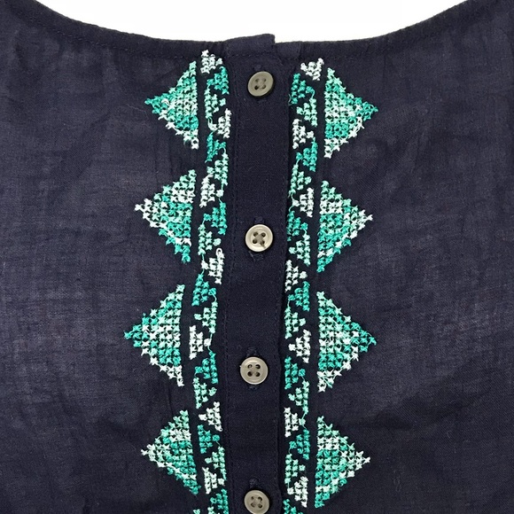 Aeire Blue Peplum Boatneck  Blouse - Picture 2 of 7